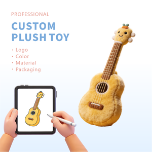 Jouet en peluche personnalisé en forme de guitare, de <span class=keywords><strong>violon</strong></span> ou de piano, avec rembourrage en coton PP, poupée instrument de musique animée - Product Image 1