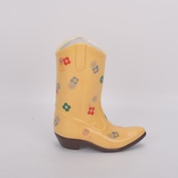 Vase à fleurs en céramique Cowgirl Boots Design Cadre élégant de style campagnard