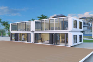 Edificio Prefabricado <span class=keywords><strong>de</strong></span> Dos Pisos con Estructura <span class=keywords><strong>de</strong></span> Acero, Certificado ISO9001, Impermeable, para Instalaciones Médicas/<span class=keywords><strong>de</strong></span> Investigación, con Vistas Panorámicas, Moderno - Product Image 5