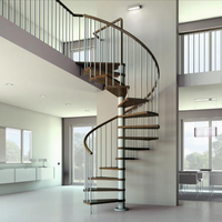 Escalier en colimaçon en acier inoxydable au design moderne, installation DIY, sûr, vente chaude, intérieur pour appartements, villas, maisons