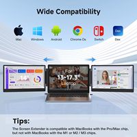 Extensor de Pantalla Triple para Portátil S3 de 14 Pulgadas, 1080P FHD IPS, Monitor Portátil Plegable, Plug & Play, 60Hz, Tipo-C, para Portátiles de 13"-17"