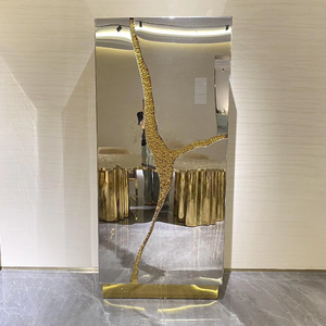 Luxury Brass Wine Cabinet Modern Designer Cracked <strong>Decorative</strong> Metal Cabinet for Villa and Mansion Statement Storage <strong>Lockers</strong> - Product Image 5