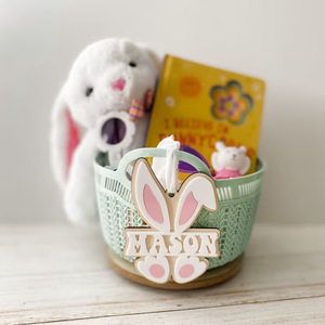 Etichetta in Legno Personalizzata con Nome per Coniglietto <span class=keywords><strong>Pasquale</strong></span>, Cesto di Pasqua, Regalo per Bambini - Product Image 6