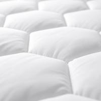 Queen-Bett-Schutzauflage 8-21 Zoll Tiefe Taschenlänge Ultra Weiche Atmungsaktive Gesteppte Mikrofaser-Spannbettlaken für Wohnheim, Zuhause, Hotel - Weiß