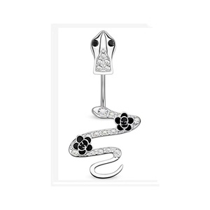Bijoux de ventre de <span class=keywords><strong>piercing</strong></span> <span class=keywords><strong>sexy</strong></span> pour hommes et femmes en acier inoxydable personnalité sertie de diamants pendentif serpent nombril anneau de ventre - Product Image 6