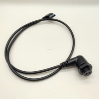 Kabel Plug Tipe C tahan air sudut kanan, konektor pemasangan Panel Tipe C ke USB 3.0A untuk transmisi Data tampilan Lcd luar ruangan