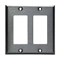 Cubierta de interruptor de color sólido de 2 entradas de Metal, cubierta de placa de pared de acero inoxidable, toma de corriente, panel eléctrico