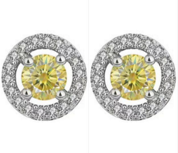 Clous d'oreilles (moissanite jaune)