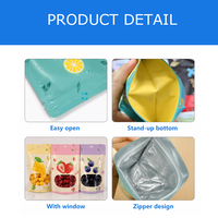 Bolsas de Plástico con Cierre Hermético Personalizadas con Logotipo, Reutilizables, para Envasado de Alimentos, Bolsas de Mylar con Cierre de Plástico PET/PE/BOPP, Seguras para Alimentos, para Almacenar Dulces y Snacks