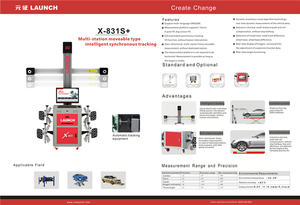 Jenis Bergerak Multi-stasiun Pelacakan Sinkron Cerdas Peluncuran 3D X831S + 4 Penyelarasan Pos Lift Mobil Gunting Besar untuk Garasi - Product Image 2