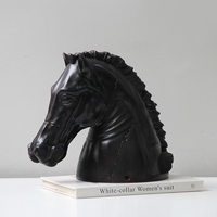 Statue de tête de cheval en résine élégante Evelyn Antique, figurine Feng Shui pour la décoration de la maison, du bureau, du cheminée ou de la table