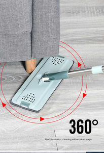 <span class=keywords><strong>Balai</strong></span> nettoyeur d'essuie-glace magique polyvalent <span class=keywords><strong>Balai</strong></span> plat serpillière tige en acier Boîte à tête en plastique Accessoires de nettoyage de sol pour la maison - Product Image 5