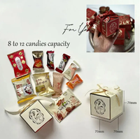 Nouveau or ruban papier cadeau emballage carton Uv revêtement fleur boîte à bonbons chocolat pour les faveurs de fête de mariage