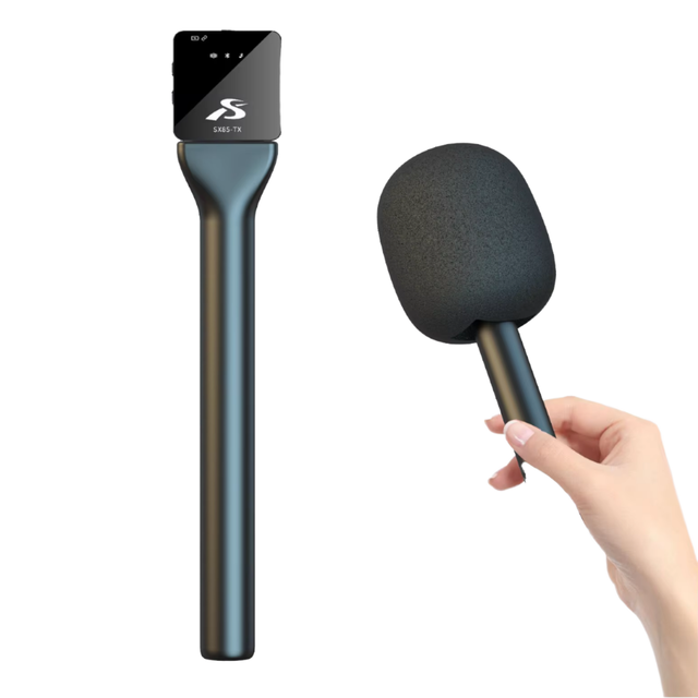 Popular Handheld Stick for Wireless Lavalier Lapel Microphone with Foam Interview Mic Handle for TV Reporters