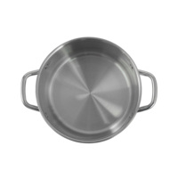 Marmite à soupe en acier inoxydable pour cuisine de restaurant, compatible induction, 24 cm, avec couvercle en verre