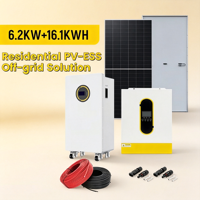 Sistem PV-ESS Tenaga Surya 6.2kW 16.1kWh untuk Hunian, Sistem Off-Grid dengan Baterai Lithium Ion dan Inverter MPPT