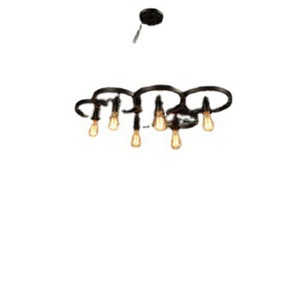 Lámpara colgante retro industrial de hierro forjado con rueda, E27, de varias cabezas, para hotel, bar, cafetería, estilo nórdico - Product Image 1