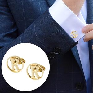 Mancuernillas de Latón para Hombre, para Camisas de Esmoquin Clásicas, Mancuernillas de Boda con <span class=keywords><strong>Iniciales</strong></span> Personalizadas, Promoción Navideña, Aniversario - Product Image 5