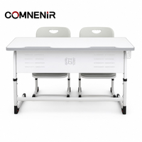 Prix d'usine – Ensemble moderne de bureau et chaise double pour école – Mobilier de classe pour étudiants – Table d'écriture durable en MDF