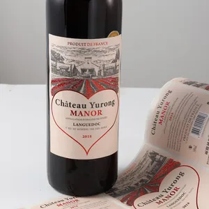 Adesivo De Vinil Personalizado Estampagem E Gravação Etiquetas De Garrafa De Vinho Personalizado Etiqueta De Vidro De Vinho Clara