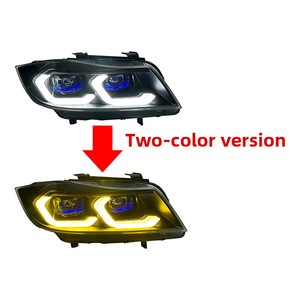 Per BMW Serie 3 E90 2005-2012 Gruppo Fari Modificato con Lente LED, Luci Diurne e Indicatori <span class=keywords><strong>di</strong></span> Direzione Dinamici 12V - Product Image 6