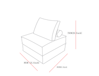 Canapé modulaire en velours côtelé compressé blanc, fauteuil individuel avec coussin de dossier en tissu