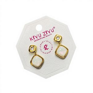 Pendientes de Lujo de Acero Inoxidable Chapados en Oro Estilo Bollywood para Bodas y Fiestas, Aretes de Compromiso - Product Image 1