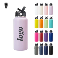 Bouteille d'eau sport isotherme en acier inoxydable personnalisée de 24 oz et 32 oz avec poignée pour le sport, les voyages, l'école, sans BPA, gourde isotherme sous vide