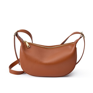 2025 New Design Genuine Leather Cowhide Women's Dumpling <b>Bag</b> Shoulder <b>Bag</b> Versatile <b>Messenger</b> <b>Crossbody</b> <b>Bag</b> - Product Image 1