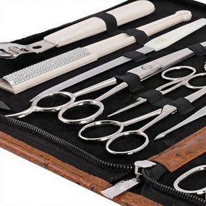 Professional 11-Piece Stainless Steel Nail <b>Kit</b> <b>Manicure</b> Pedicure Tools Set Nail Clipper Portable Bag New Design for Thick Nails - Product Image 1