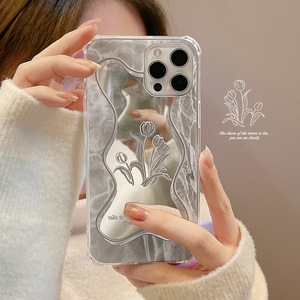 Étui de téléphone en silicone antichoc avec placage miroir à fleurs de design luxueux pour <span class=keywords><strong>Ipnone</strong></span> 14 Pro Max - Product Image 3