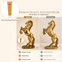 Statue en résine Cheval du Succès, Ornement Décoratif Créatif pour la Maison, Figurine Artisanale Décorative pour Bureau, Pâte de Polissage Gratuite 10ml