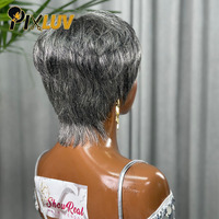 Perruque Courte Pixie Droite en Cheveux Humains Remy 100% Brésiliens, Faite à la Machine – Offre Spéciale