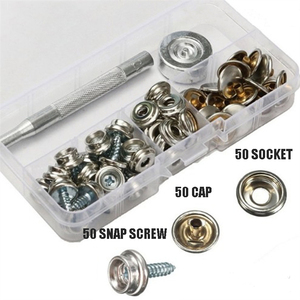 Top Grade kim loại đồng vít Trắng Nút + nút cài đặt công cụ thiết lập kết hợp lều vải Fastener hộp - Product Image 2