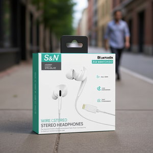 Audífonos estéreo con cable S&N con control por cable para dispositivos iPhone - Product Image 3