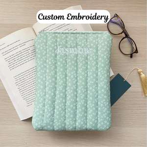 Fundas protectoras personalizadas con estampado de cinta acolchada para tableta <span class=keywords><strong>Kindle</strong></span>, funda protectora para lector electrónico con bordado, funda de guinga rosa para bebé - Product Image 6