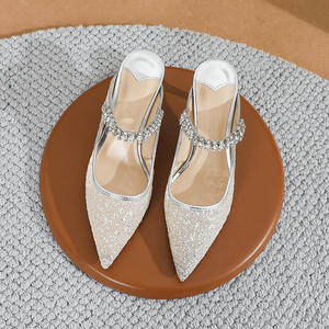 Nuevo producto de verano, zapatos de tacón alto pintados, zapatos de novia para mujer, sandalias casuales de medio tacón con diseño original trenzado - Product Image 4