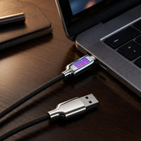 Kabel Pengisian Cepat LED Cyberpunk Berbahan Paduan Seng dengan Desain Kepang