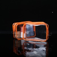 Sac de maquillage portable compact et élégant, transparent, avec séparation sèche et humide, pour l'extérieur