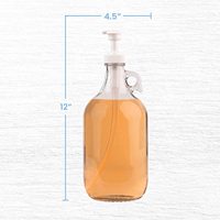 Bouteille distributrice en verre de 64 oz (1,9 L) avec pompe, grand bidon avec pompe pour distributeur de savon à lessive, détergent liquide, assouplissant pour tissus