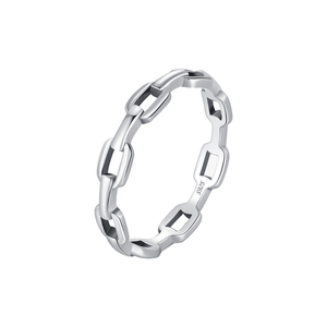 Trendy 925 Sterling <b>Silver</b> Lock Chain <b>Ring</b> Simple Stackable Eternity Band <b>Ring</b> for <b>Men</b> Women Wedding Engagement Party Wear <b>Ring</b> - Product Image 4