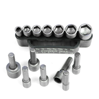 TOOLJOY Jeu de 14 embouts à douilles magnétiques métriques, embouts hexagonaux de 1/4 pouce, embouts en acier pour perceuse à percussion