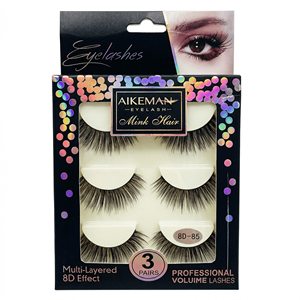 Vente en gros de cils 8D, 3 paires, AIKEMAN, cils volumineux multicouches professionnels, faits à la main, cils de luxe - Product Image 1