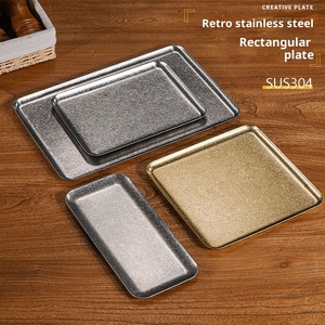 กระทะสี่เหลี่ยมแบบไม่ติดกระทะ สเตนเลสสตีล ถาดอบคุกกี้ ถาดอบขนม ถาดนึ่งไส้กรอก จานย่างผลไม้ จานย่างปลา อุปกรณ์ทำขนม - Product Image 1