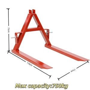 Fourches à palettes robustes à attache rapide 3 points, capacité 750 kg, en acier, <span class=keywords><strong>pour</strong></span> tracteurs et Bobcat - Product Image 4