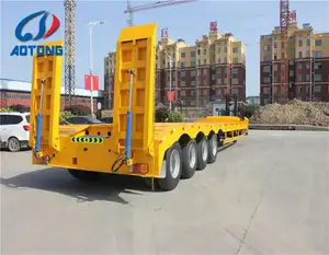 13 meters 3/4 axles 60 tons gooseneck dimensions for excavator transport lowboy semi trailers