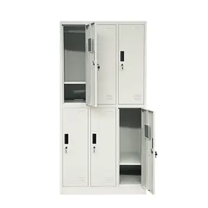 Easy install light Gary metal 6 door locker with cheap price