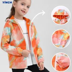 LAYENNE kids Plus Velvet Hooded Windbreaker custom Camouflage Fashion boys Jacket Waterproof Clothes For Spring/ Fall unisex