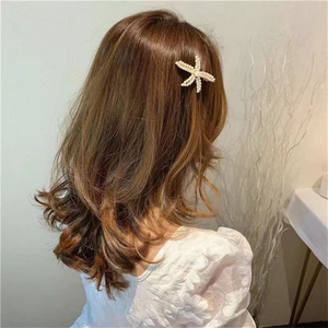 Juego de 7 Piezas de Horquillas para el Cabello con Diseño de Estrella de Mar y Perlas, Accesorio de Moda para Mujer, Joyería de Moda - Product Image 1