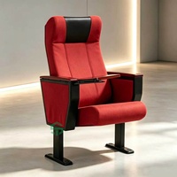 Chaise d'auditorium pour salle de conférence avec appui-tête contrastant, accoudoir et tablette d'écriture pliable